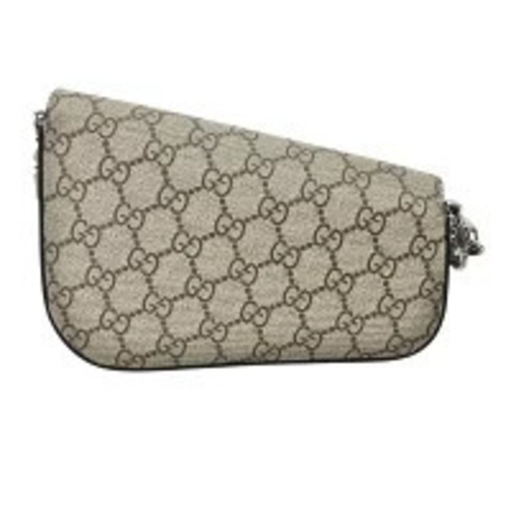 Gucci Canvas Bag Horsebit Shoulder Supreme Beige GG Tan